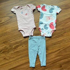 4 for $10 🌈 Carter's 3-Piece Butterfly "Sweet Sister" Set